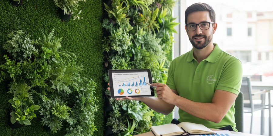 Comparación de costes entre césped artificial vertical y jardín natural