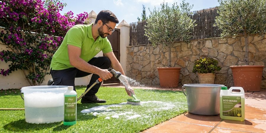 Aplicacion de producto limpiador con pulverizador