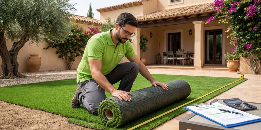 Planificación y presupuesto de instalación de césped artificial